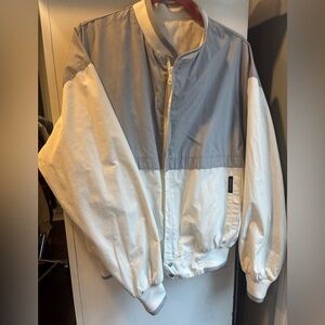 VINTAGE MEMBERS ONLY REVERSIBLE Men's Gray and White Jacket SZ 42 Large